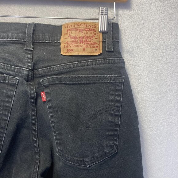 Vintage Y2K Levis 550 Jeans Womens 8 Black High Rise Relaxed Fit Tapered Retro - Picture 12 of 14